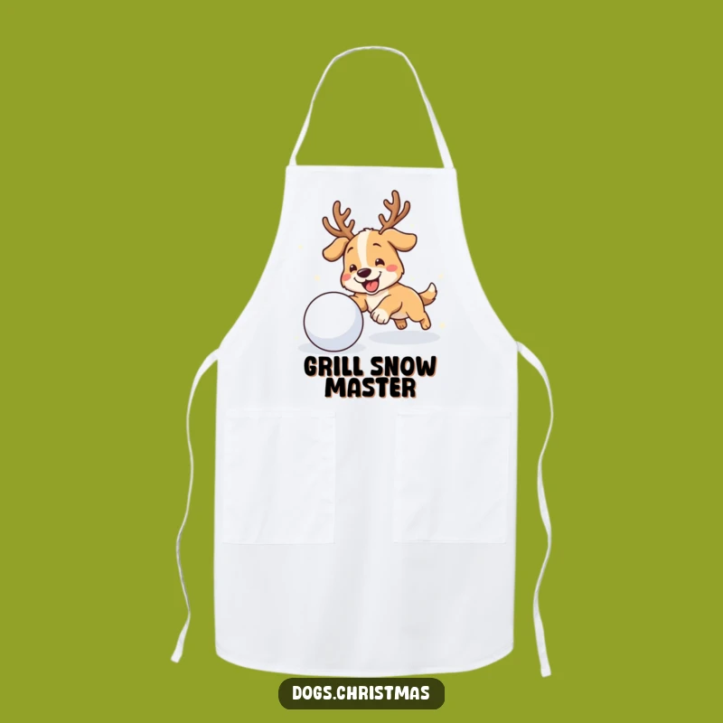 Funny Antler Dog Apron: Cook Up Winter Fun with Festive Flair
