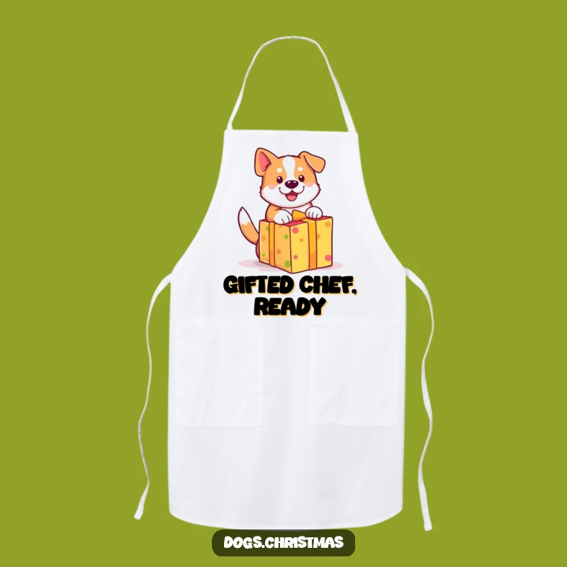 Funny Dog Gift Apron - Wagging Tail Pup Present Lover Chef