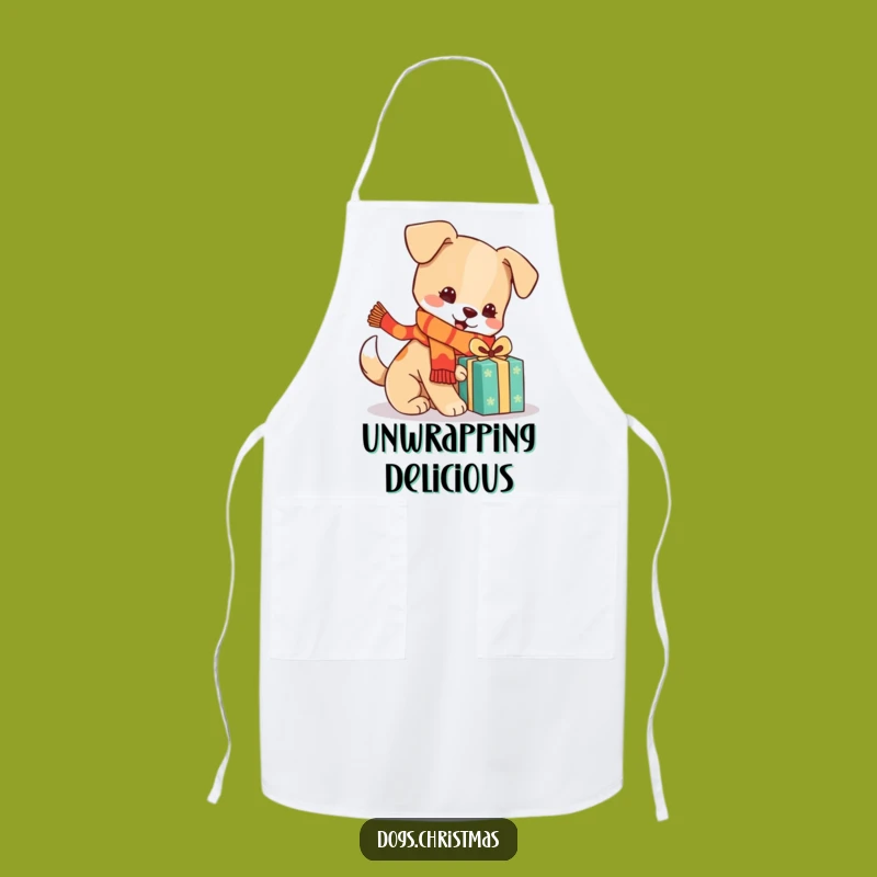 Funny Festive Dog Apron, Holiday Baking Pup, Great Holiday Gift