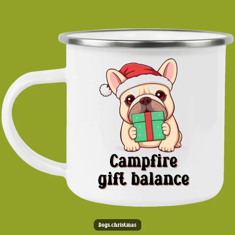 Rustic Funny Kawaii Bulldog Santa Camping Mug - Outdoor Dog Gift