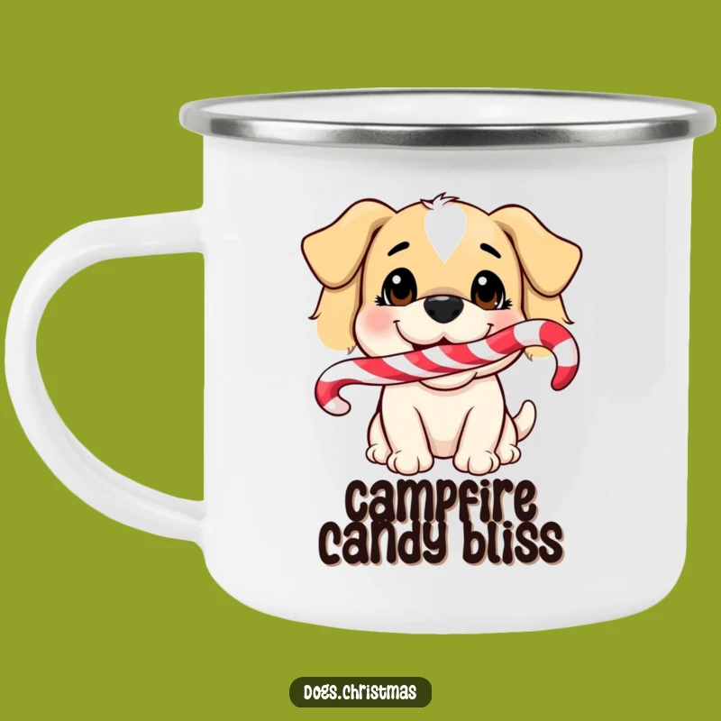 Funny Dog Candy Cane Camping Mug: Sweet Treats for Outdoor Fun
