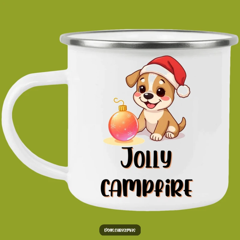 Funny Dog Santa Camp Mug - Festive Pup Christmas Ornament Outdoor Fun