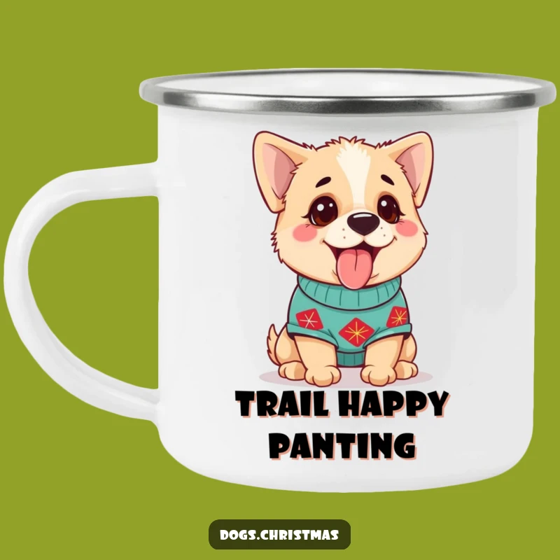 Funny Dog Sweater Camping Mug: Happy Pup Outdoor Gift