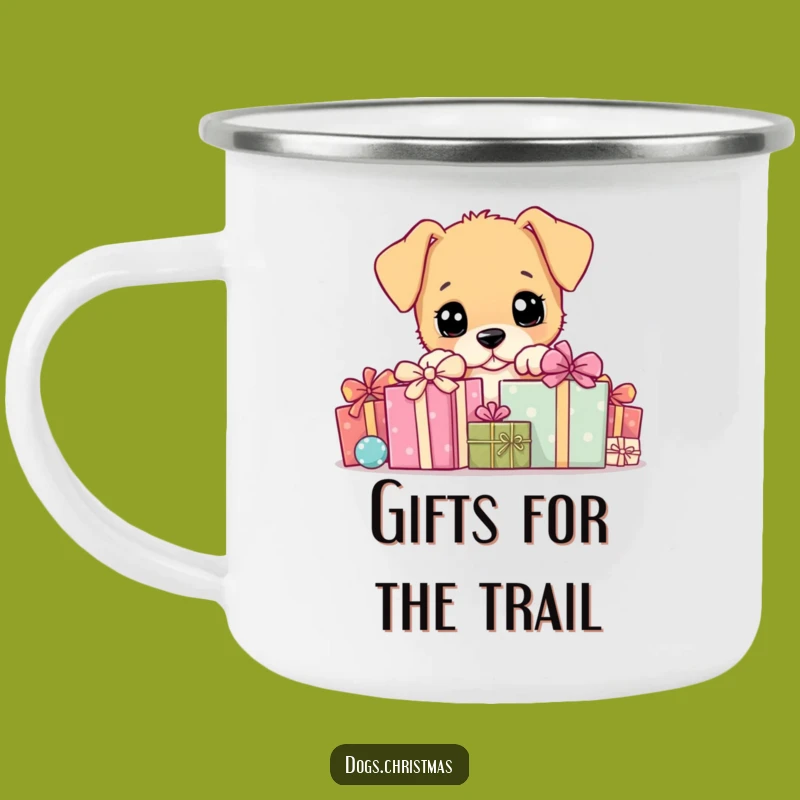 Funny Puppy Gift Camping Mug: Outdoor Dog Peeking, Hilarious Funny Gift for Campers
