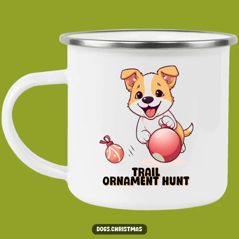 Funny Dog Ornament Chase Camping Mug: Adventure & Holiday Cheer