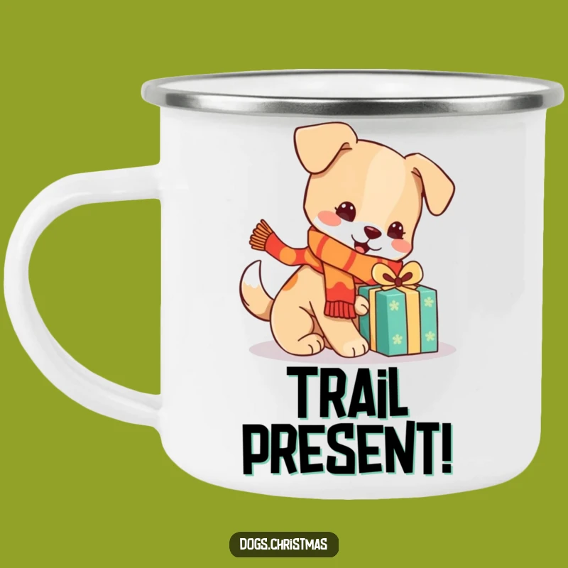 Funny Festive Dog Camping Mug, Holiday Pup Outdoor Mug, Gift Idea