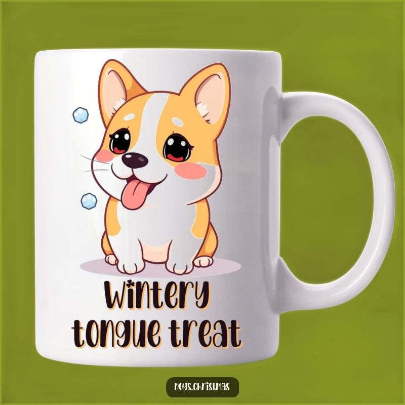 Funny Corgi Snowflake Mug - Winter Dog Humor Christmas Gift