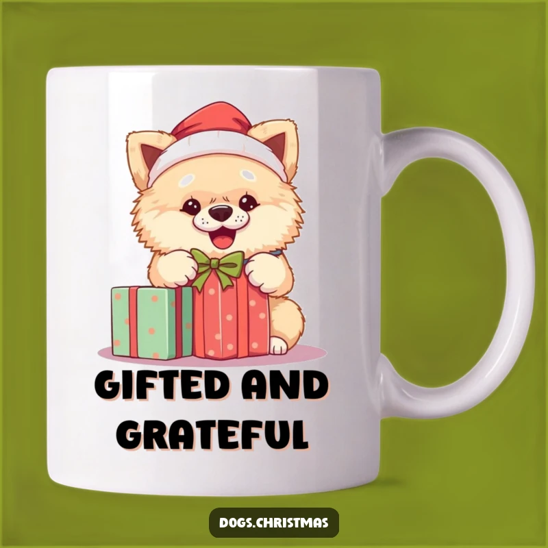 Funny Santa Dog Mug: Joyful Pet Present Unwrapping Gift for Christmas Fun