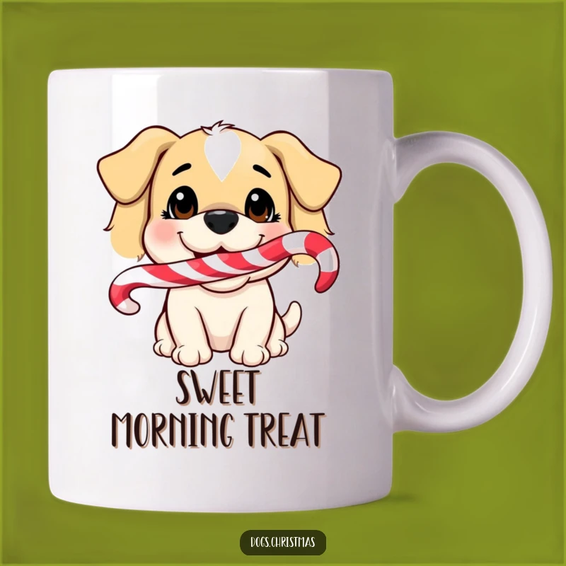 Funny Dog Candy Cane Smile Mug: A Sweet Treat for Dog Lovers, Perfect Gift