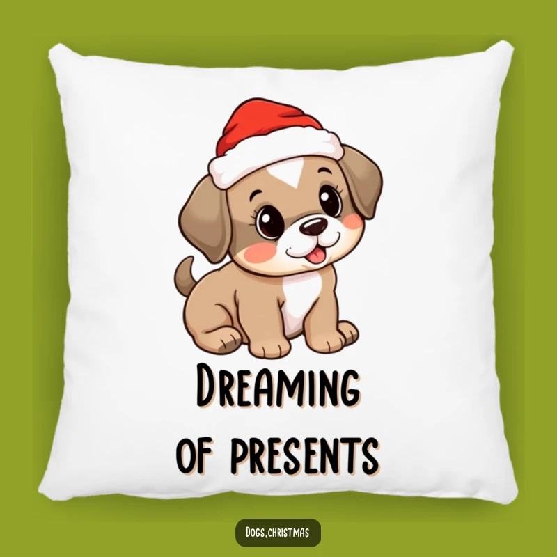 Funny Cuddle Pillow: Cute Puppy Santa Hat, Cozy Home Decor, Perfect Gift