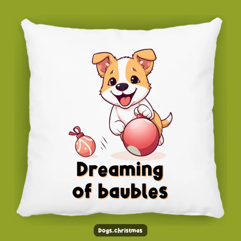 Funny Dog Ornament Chase Pillow: Comfy & Hilarious Holiday Home Decor