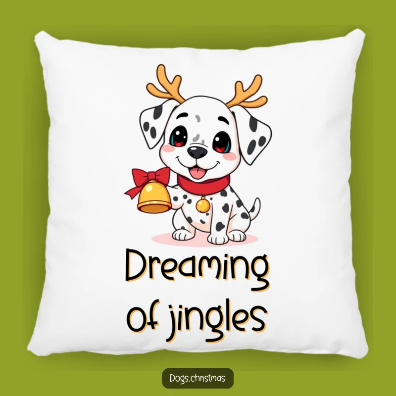 Funny Kawaii Dalmatian Bell Pillow: Reindeer Antlers Comfort Perfect Funny Gift