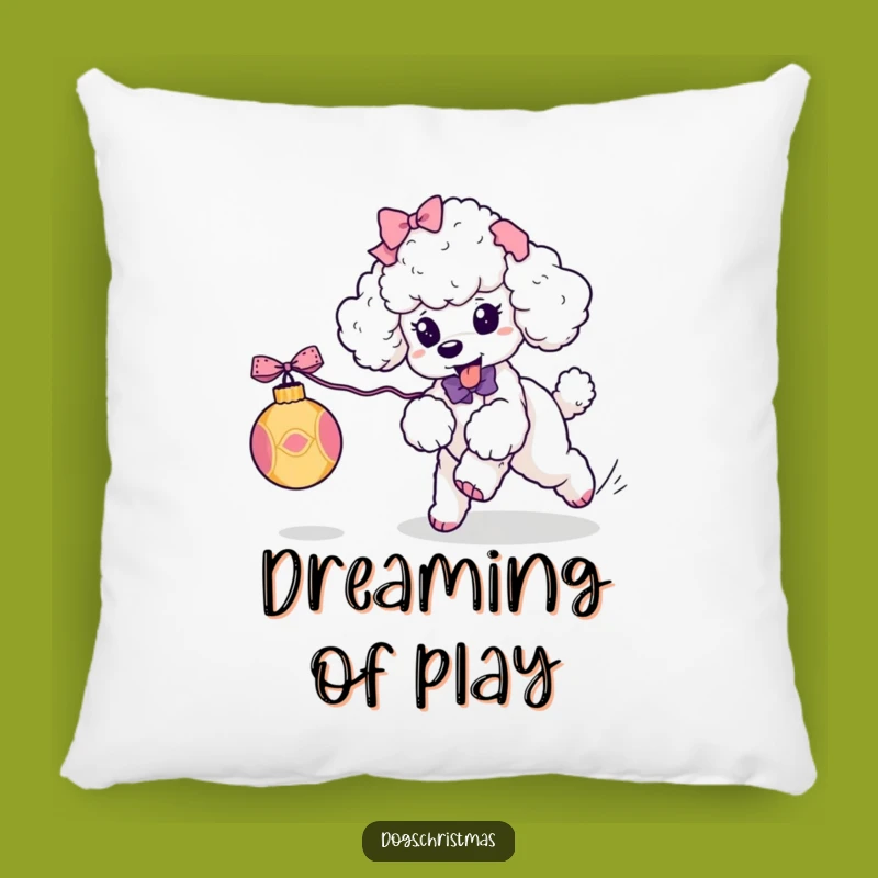 Funny Kawaii Poodle Ornament Chase Pillow: Playful Comfort Perfect Funny Gift