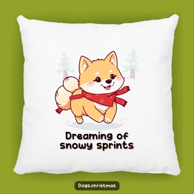 Funny Kawaii Shiba Inu Snow Pillow: Cozy Festive Comfort with Hilarious Canine Charm!