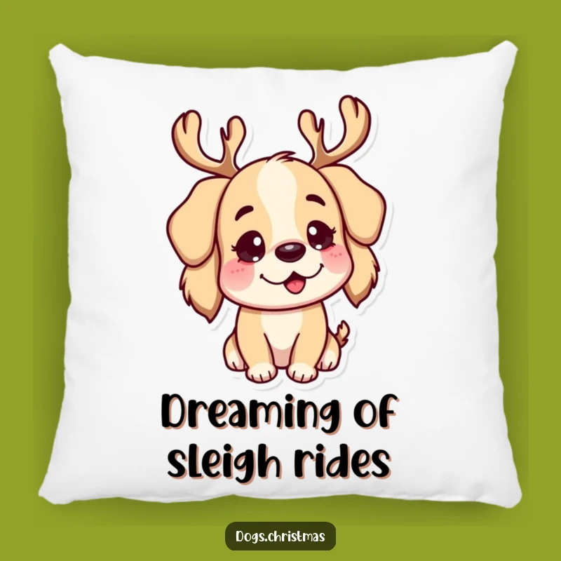 Funny Reindeer Dog Pillow: Cozy Antler Pup, Soft Funny Gift for Christmas