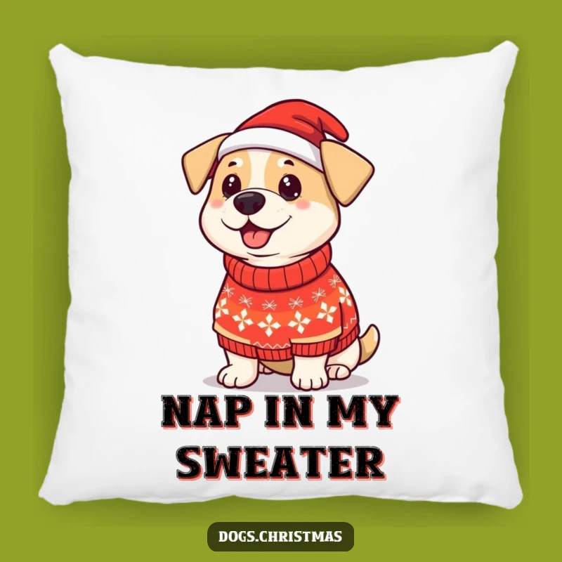 Funny Dog Christmas Sweater Pillow: Proud Pup Cushion for Cozy Holidays