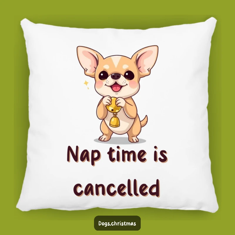 Funny Chihuahua Jingle Bell Pillow - Comfy and Hilarious Home Decor
