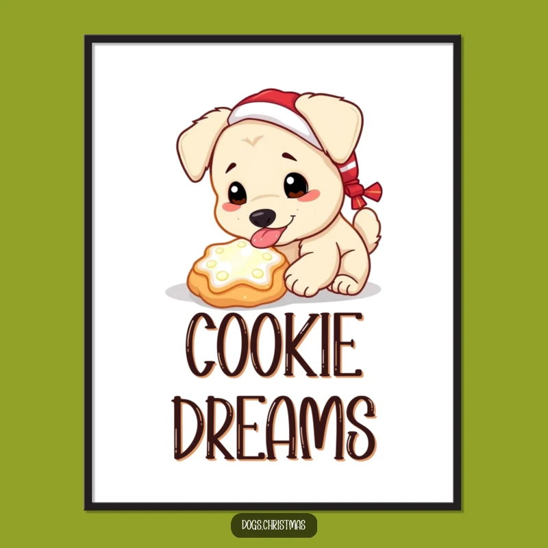 Funny Magical Cookie Dog Digital Print: Christmas Pup Art, Gift