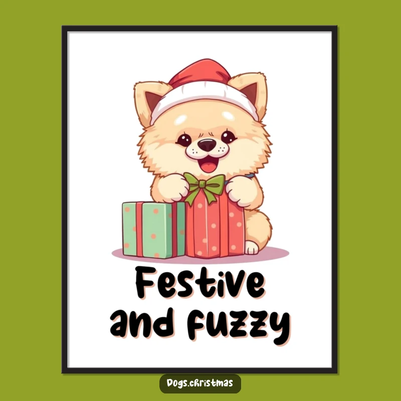 Funny Santa Dog Digital Art: Instant Download for Festive Holiday Decor