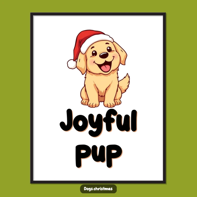 Funny Kawaii Golden Retriever Santa Digital Print - Instant Holiday Dog Cheer