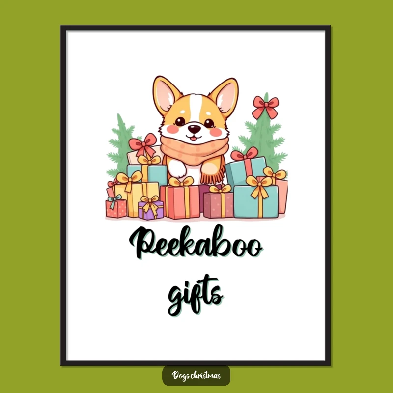 Funny Kawaii Corgi Gift Pile Digital Print: Cozy Art Perfect Funny Gift