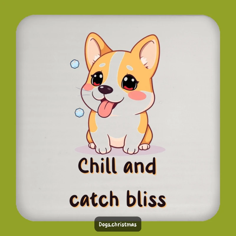 Funny Corgi Snowflake Coaster - Winter Dog Table Protector Gift
