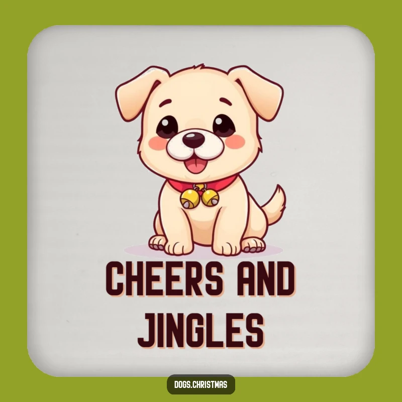 Funny Dog With Bells Coaster - Adorable & Hilarious Drink Decor Gift!