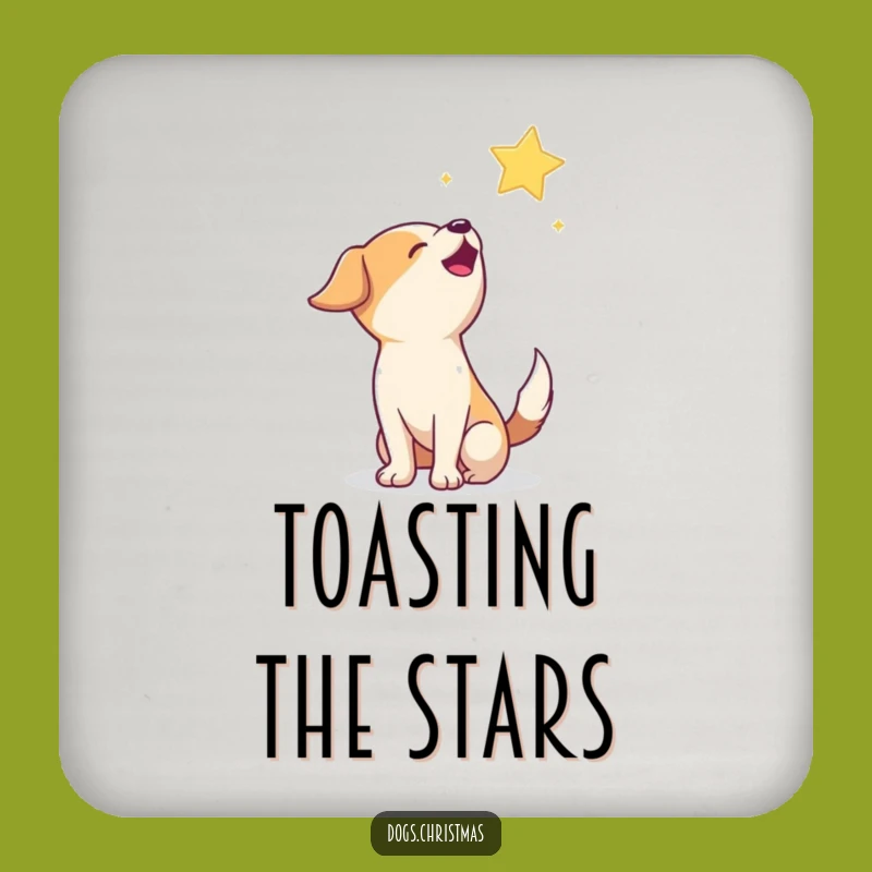 Funny Howling Dog Coaster: Starry Night Drink Protector, Magical Whimsical Decor Gift