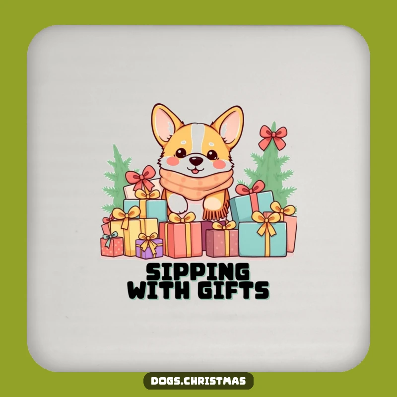 Funny Kawaii Corgi Gift Pile Coaster: Cozy Drink Protector Perfect Funny Gift