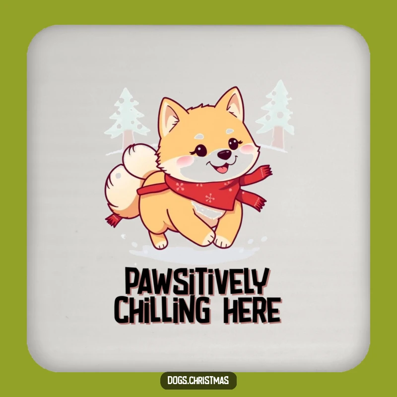 Funny Kawaii Shiba Inu Snow Coasters: Hilarious Festive Protection for Your Surfaces!