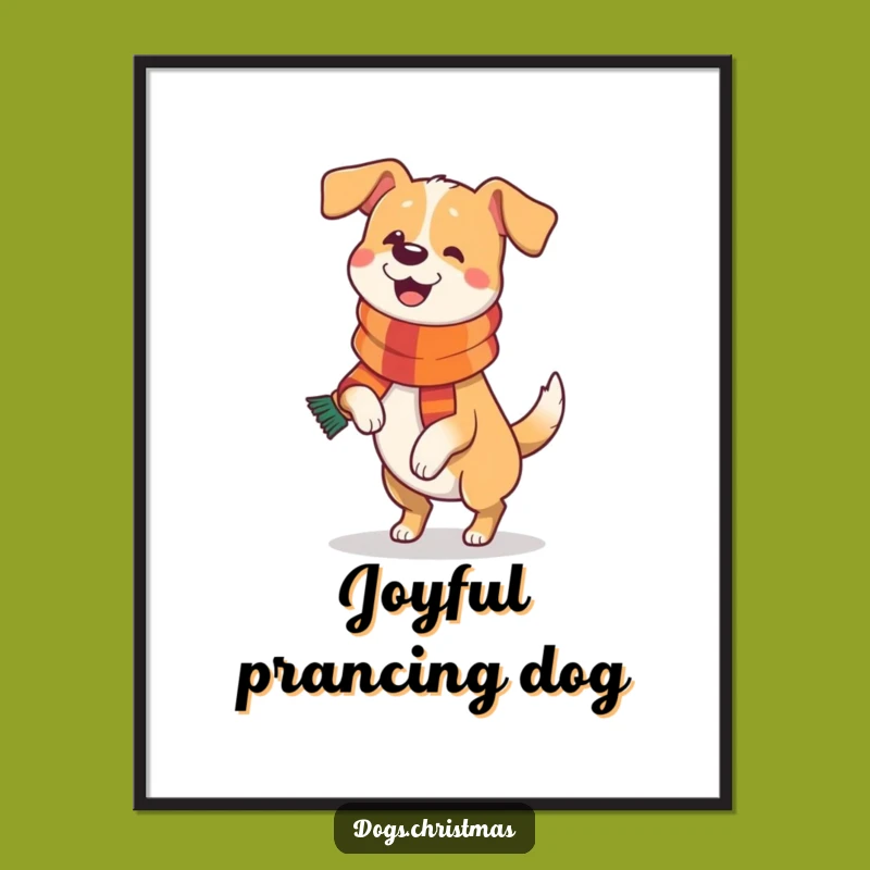 Funny Dog Festive Prance Poster: Frame This Happy Pup's Celebration