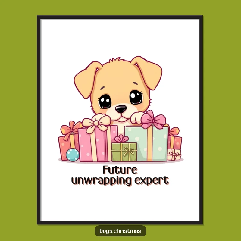 Funny Puppy Gift Poster: Charming Dog Peeking, Whimsical Funny Gift for Decor