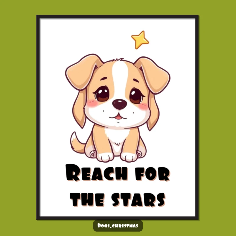 Funny Hopeful Dog Star Poster - Dreamy & Hilarious Wall Art Gift!