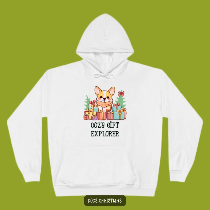 Funny Kawaii Corgi Gift Pile Hoodie: Cozy Scarf Sweatshirt Perfect Funny Gift