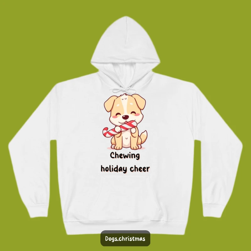 Funny Candy Cane Dog Hoodie: Cozy Sweet Pup, Warm Funny Gift for Winter