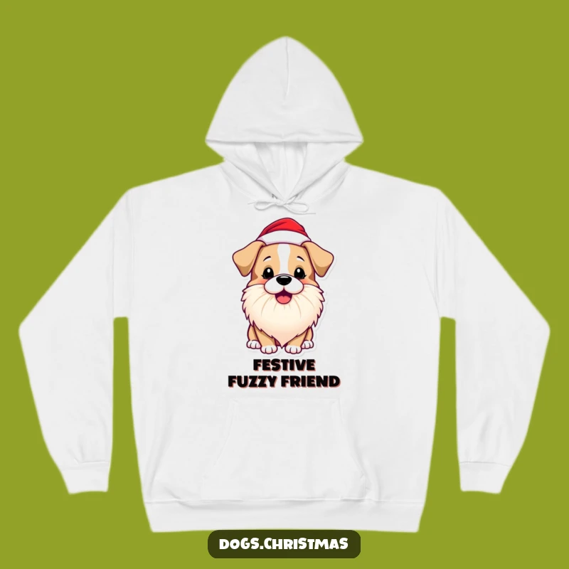 Funny Dog Santa Beard Hoodie: Cozy Barking Pup, Holiday Gift