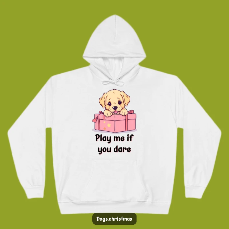 Funny Golden Retriever Puppy Pouncing Hoodie - Cozy Festive Dog Lover Gift