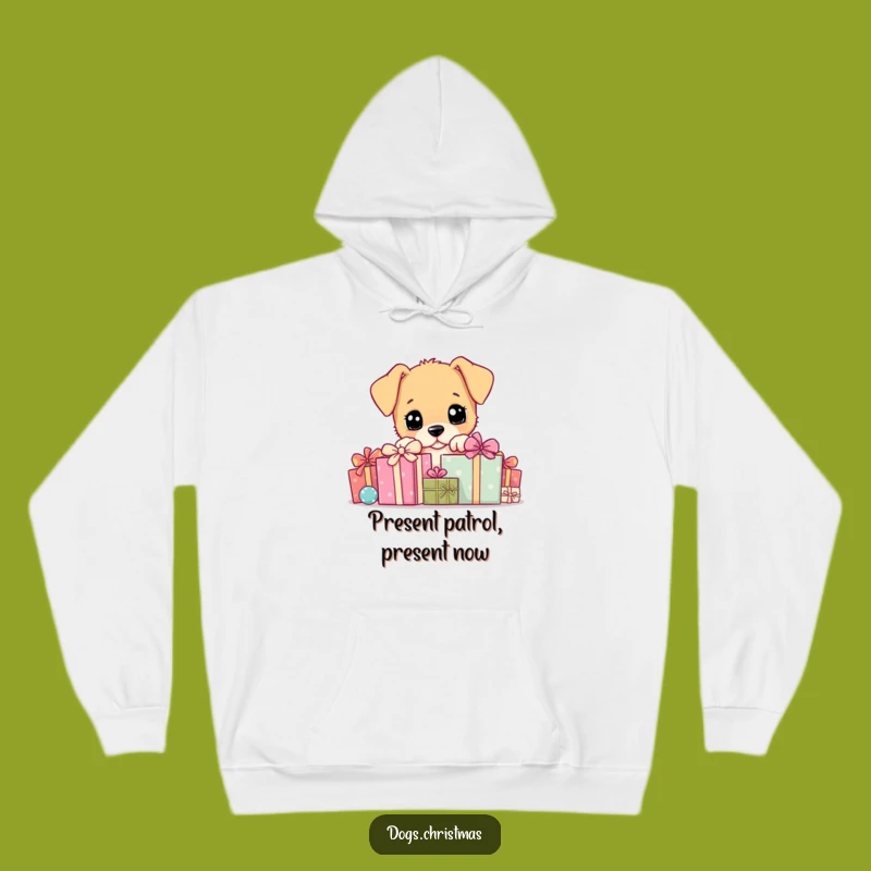 Funny Puppy Gift Hoodie: Cozy Dog Peeking, Best Funny Gift for Cuddle Seasons