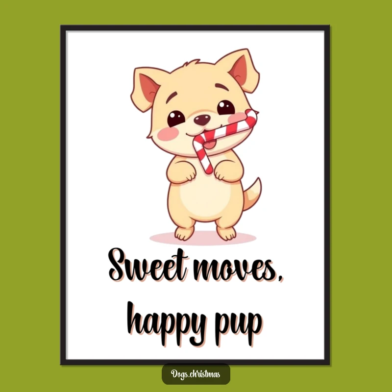 Festive Free Printable Dog Art - Kawaii Happy Dance Downloadable Decor