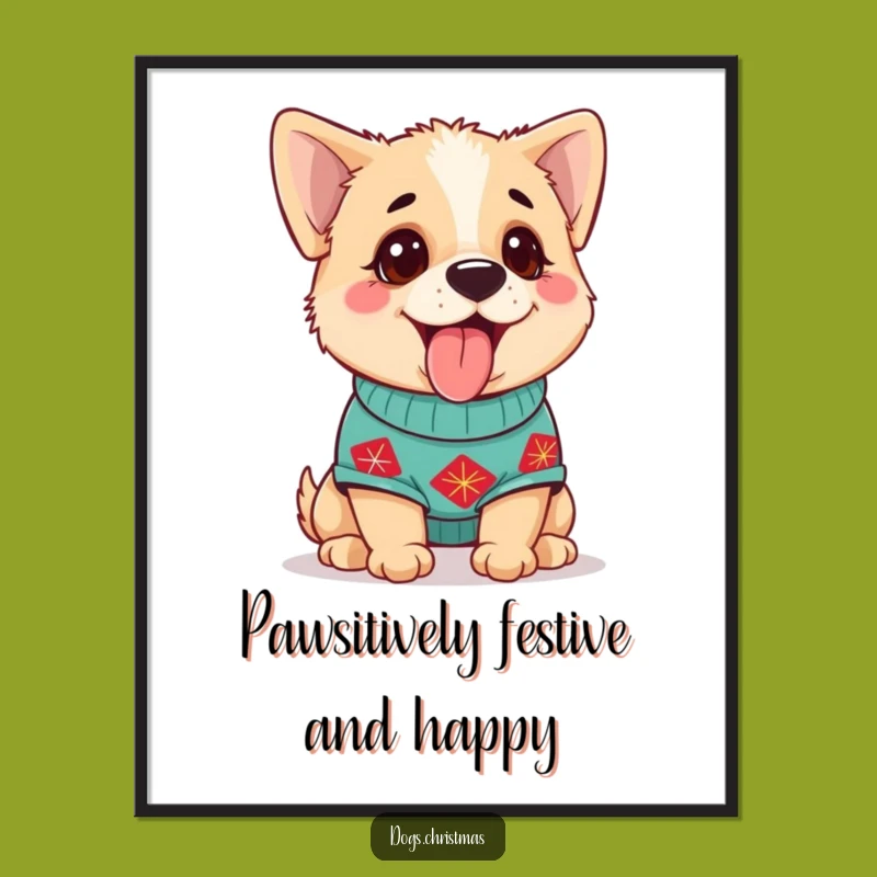 Free Printable Wall Art: Festive Dog Sweater Fun - Humorous Decor