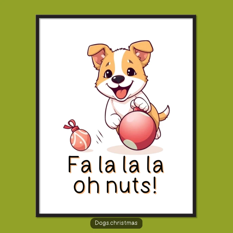 Funny Free Printable Wall Art: Excited Dog's Holiday Dash, Hilarious Downloadable Decor!