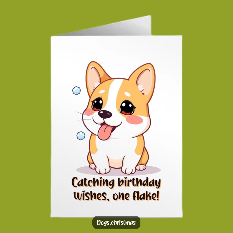 Free Printable Corgi Birthday Card - Snowflake Catch Downloadable Funny Gift