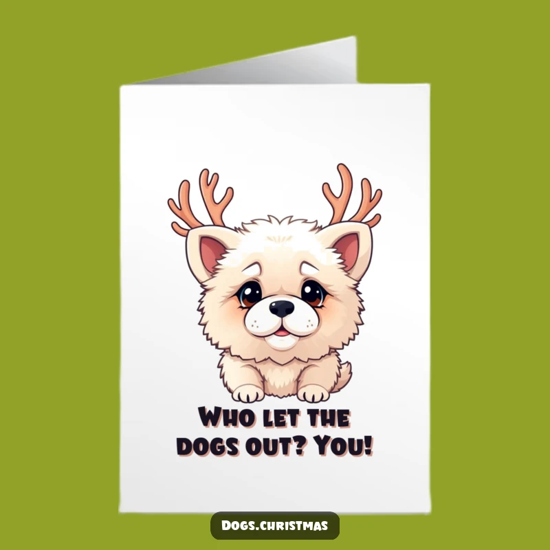 Free Printable Birthday Card: Confused Dog with Antlers Happy Birthday Funny Gift