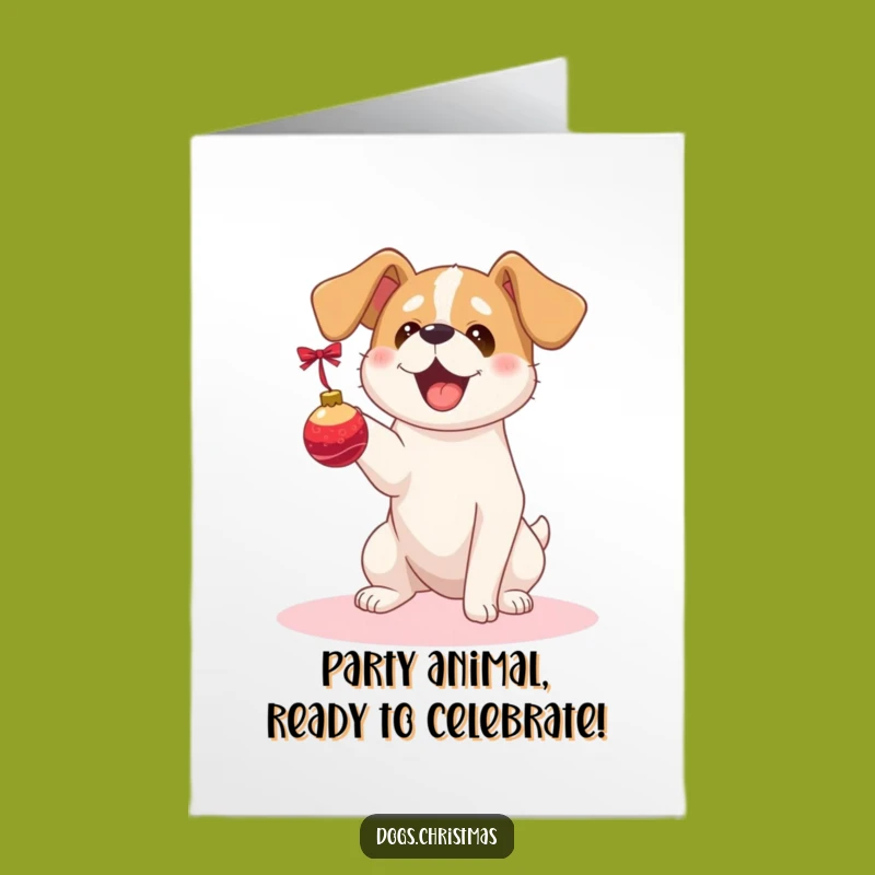 Free Printable Birthday Card: Kawaii Dog Floppy Ears - Ornament Catch Funny Gift