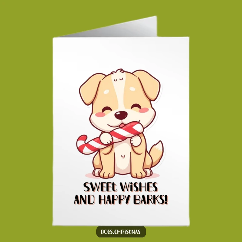 Free Printable Dog Birthday Card: Funny Candy Cane Downloadable for Sweet Celebrations