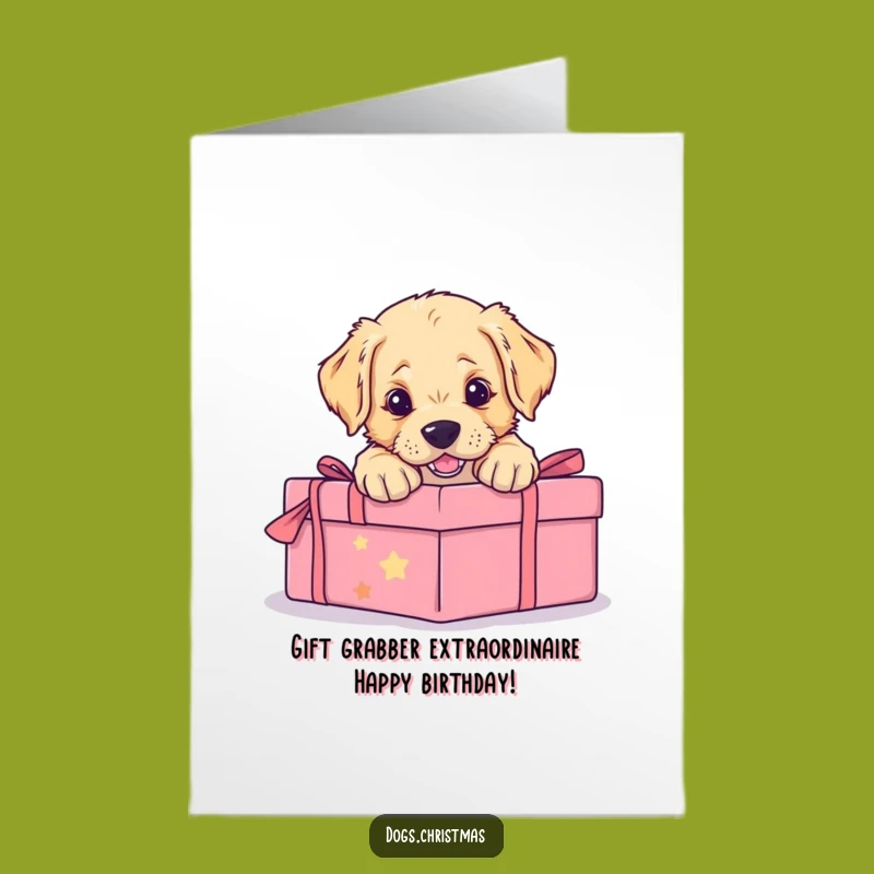 Free Printable Funny Golden Retriever Puppy Birthday Card - Pouncing Pup Downloadable Gift