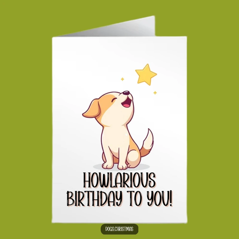 Funny Free Printable Dog Birthday Card: Star Howl Downloadable Gift