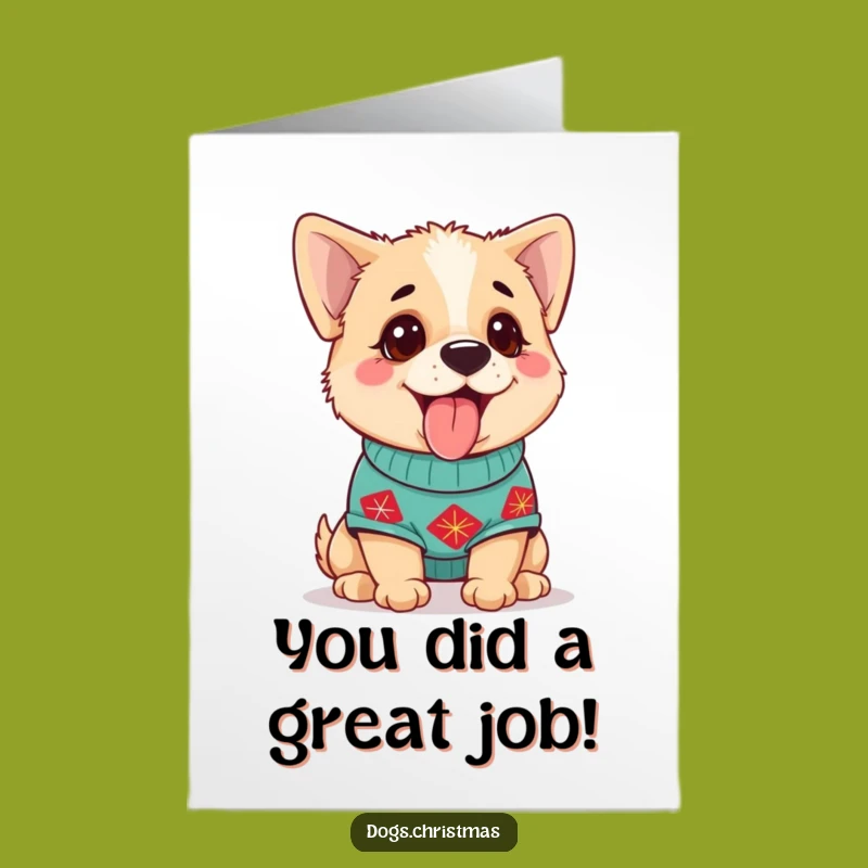 Free Printable Congrats Card: Festive Dog Cheer - Humorous Downloadable Gift