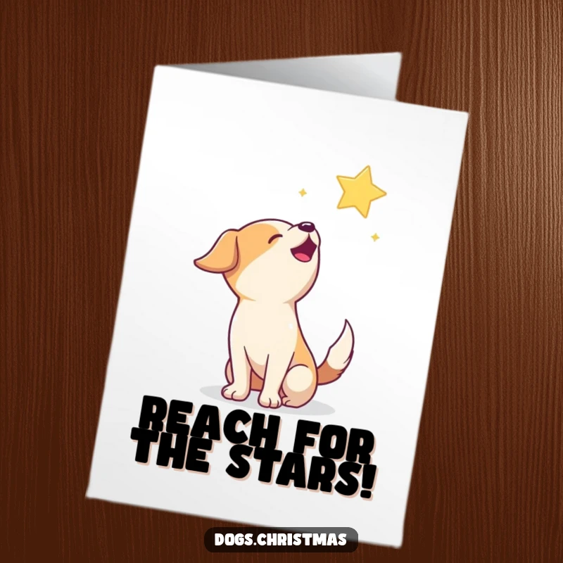 Funny Free Printable Congratulations Card: A dog howling happily at a bright star, celebrating your success.
