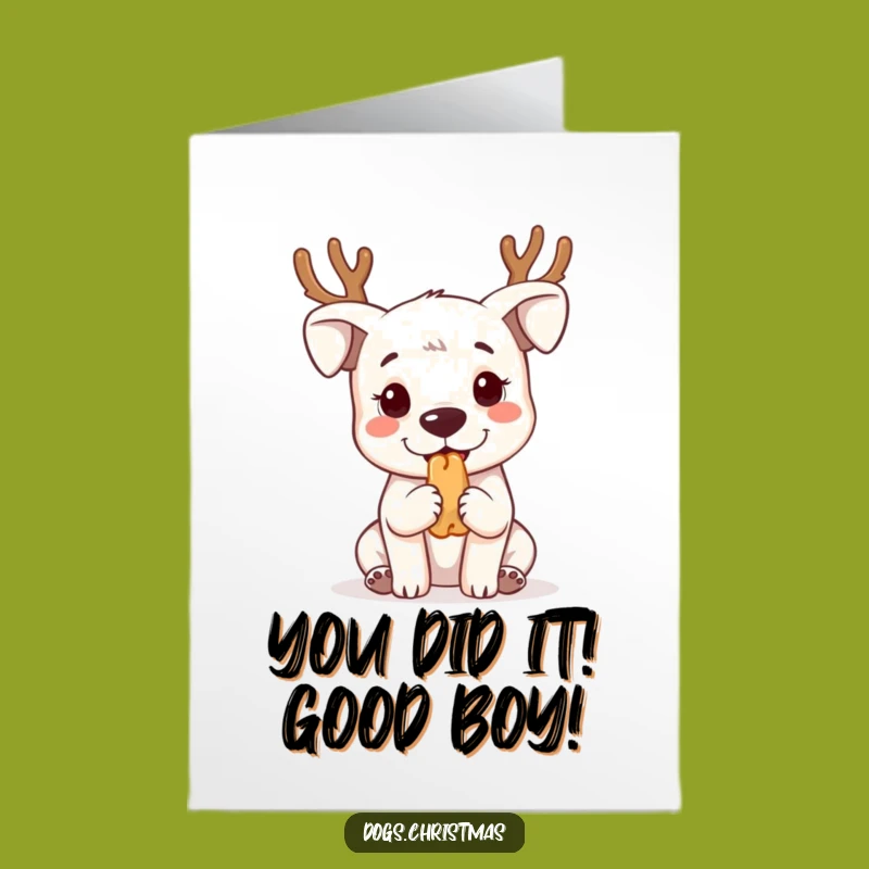 Free Printable Congratulations Card: Funny Kawaii Dog Treat Begging Instant Download